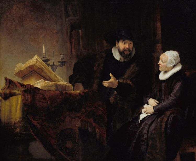 Double Portrait of the Mennonite Preacher Cornelis Claesz Anslo and his Wife Aeltje Gerritser.Schouten (mk33)